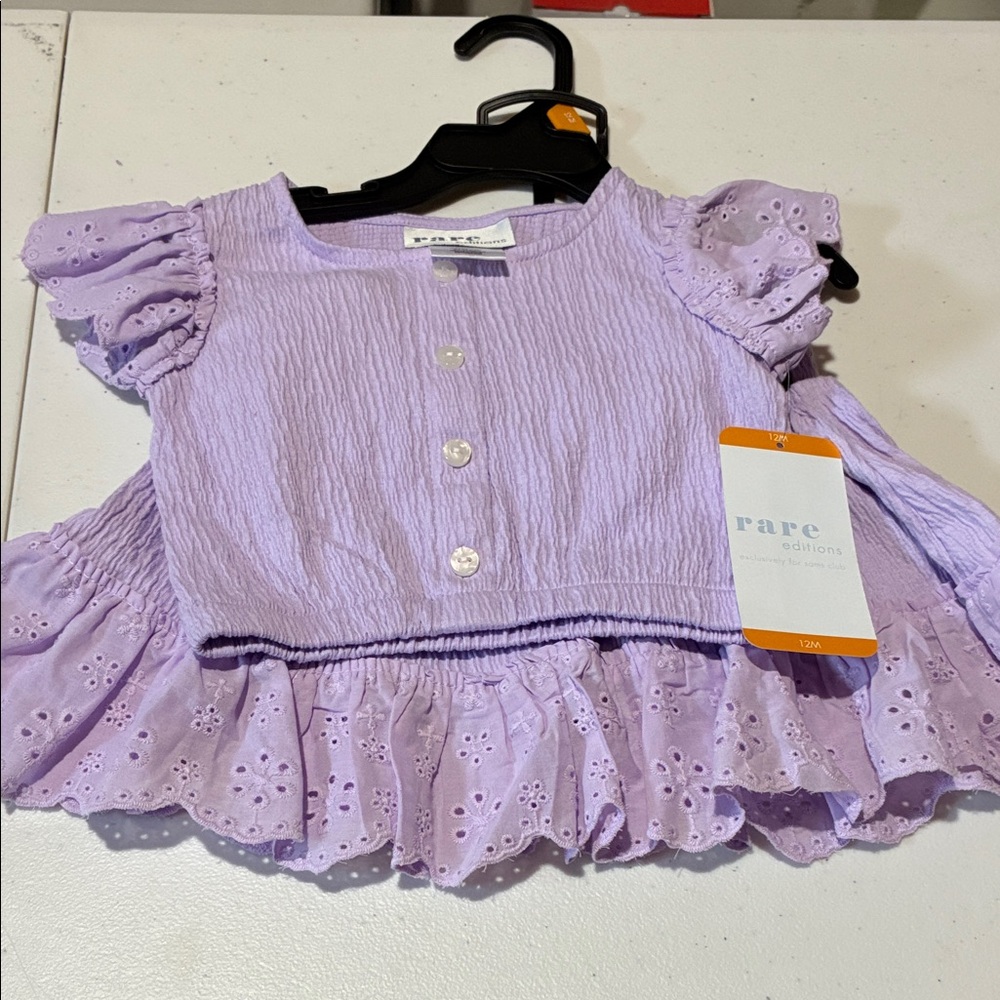 Rare Editions Lavender Ruffle Blouse